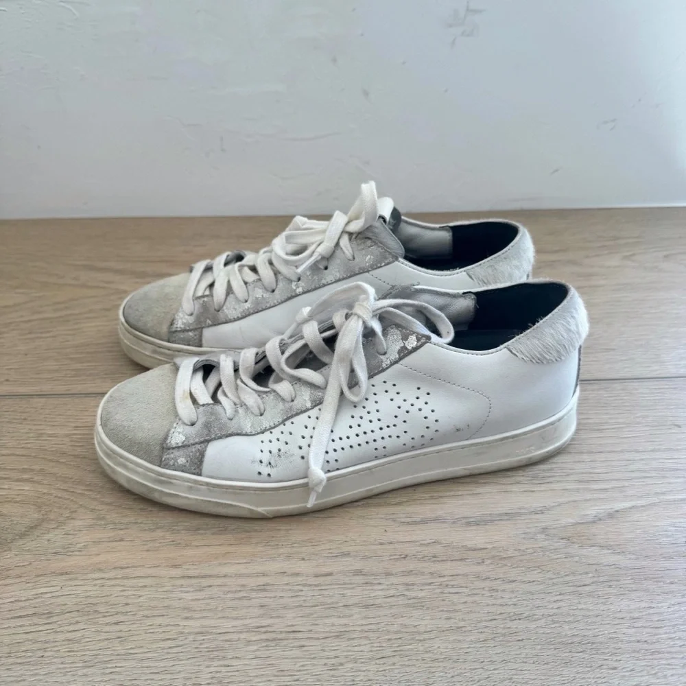 P448 John White Leather Sneaker Size 38 / US 8